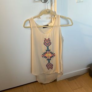 Beige blouse with neon pattern from fab’rik